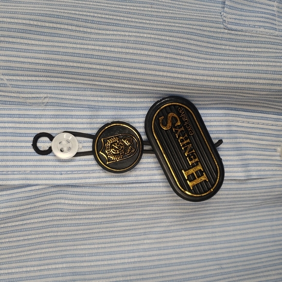 Henry S. Blue & White Dress Shirt - Picture 2 of 4